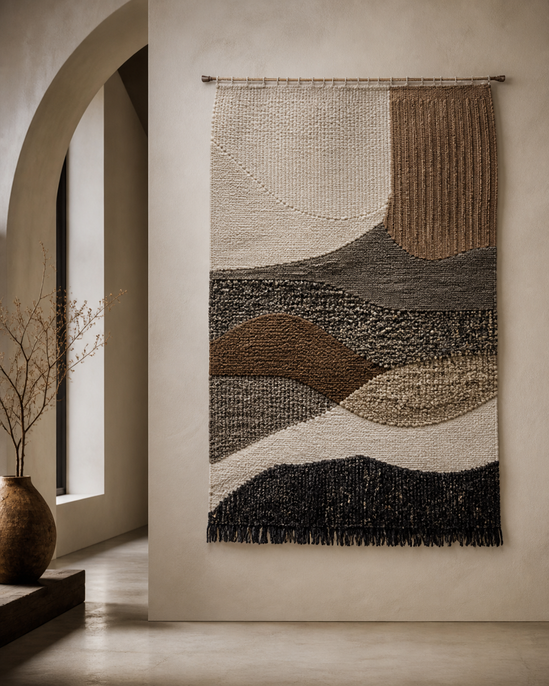 Handwoven textile wall decor