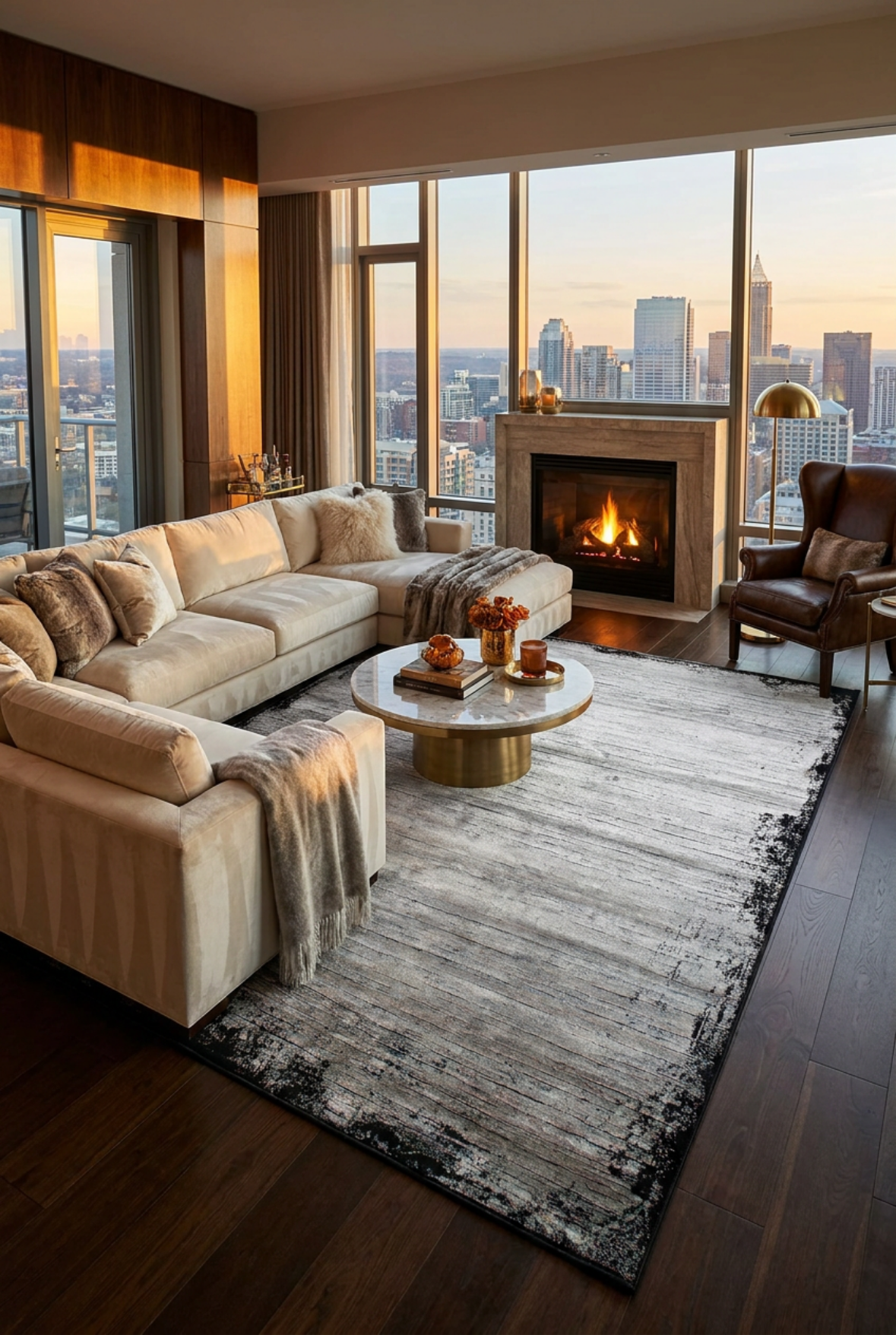Diamond rug in a contemporary interior
